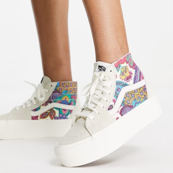 Vans Shoes - NWOT Vans ASOS SK8-Hi Tapered Stackform paisley sneakers Multi Floral, Women 10